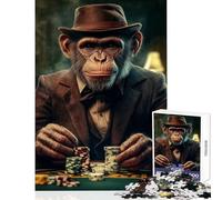 Rompecabezas para Adolescentes de 1000 Piezas Boss Money Jugando al póquer Juguetes antiestrés Grandes Regalos y Juguetes Juego Familiar Entrena tu Cerebro y Tus Manos tamaño 38x26cm