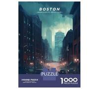 Rompecabezas para Adolescentes De 1000 Piezas Boston City Vista Rompecabezas para Adultos Juego Práctico Mejora La Memoria Gran Regalo para Jugar 70x50cm/1000pcs