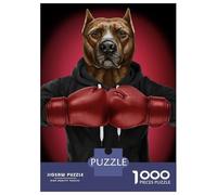 Rompecabezas para Adolescentes De 1000 Piezas Boxer Pit Bull Terrier Rompecabezas para Adultos Juego Práctico Decoración De Pared Ayuda A Ejercitar El Cerebro 38x26cm/1000pcs