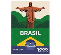 Rompecabezas para Adolescentes De 1000 Piezas Brazil Christ The Redeemer Illustration Rompecabezas para Adultos Juegos Familiares Pero Divertidos Y Humorísticos Desafío Educativo 70x50cm/1000pcs