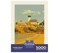 Rompecabezas Para Adolescentes De 1000 Piezas Bretagne Lighthouse Coastal Scene Art Print Rompecabezas Para Adultos Juguete Decoración De Pared Mejora La Memoria Regalos De Cumpleaños Y Únicos 70x50cm