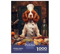 Rompecabezas para Adolescentes De 1000 Piezas Brittany Spaniel Chef Rompecabezas para Adolescentes Juegos Relajantes Regalos para Mujeres para Cumpleaños, Navidad 38x26cm/1000pcs