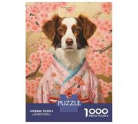 Rompecabezas para Adolescentes De 1000 Piezas Brittany Spaniel Geisha Rompecabezas para Adultos Juegos Divertidos Decoración De Pared 70x50cm/1000pcs