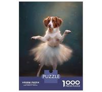Rompecabezas para Adolescentes De 1000 Piezas Brittany Spaniel T Rex Dinosaur Rompecabezas para Adultos Juegos Divertidos Decoración De Pared 52x38cm/1000pcs