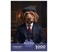 Rompecabezas para Adolescentes De 1000 Piezas Brown Cockapoo Dog in Suit at The Pub Rompecabezas para Adolescentes Juegos Relajantes Carrera De Velocidad De Manos 38x26cm/1000pcs