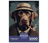 Rompecabezas para Adolescentes De 1000 Piezas Brown Labrador Gangster Rompecabezas para Adultos Juguetes Antiestrés Regalo De Cumpleaños para Cumpleaños, Navidad 38x26cm/1000pcs