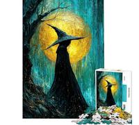 Rompecabezas para Adolescentes de 1000 Piezas Bruja bajo la Lluvia con Luna Juguetes de Bricolaje para Adolescentes Decoración del hogar Regalo Ideal para Toda la Familia (tamaño 50x75cm)
