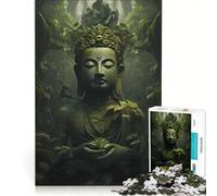 Rompecabezas para Adolescentes de 1000 Piezas: Buda en la Naturaleza Juego Educativo, Ideal para Reducir el estrés Un Regalo estupendo para los Amantes de los Juegos 50x75cm