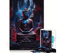 Rompecabezas para Adolescentes de 1000 Piezas Buda en una Cueva,Bordes impecables,Divertido Juego Mental,Regalo Acogedor,decoración navideña para la Pared (50x75cm)