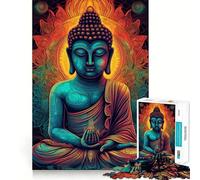 Rompecabezas para Adolescentes de 1000 Piezas Buda,Mandala Brillante,Zen,Pieza de Ajuste preciso,Juguete lógico,Divertido,Juego Tranquilo,Cumpleaños,Arte,Juego (38x26cm)