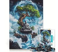 Rompecabezas para Adolescentes de 1000 Piezas,Buda,meditación,Bordes impecables,Divertido Juego Mental,Regalo,Momento Acogedor,decoración navideña para la Pared (50x75cm)