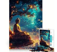 Rompecabezas para Adolescentes de 1000 Piezas,Buda,meditación,Corte preciso,decoración,Juguete Creativo y Divertido,Juego de Paz,Pieza de Arte navideña (38x52cm)