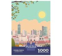 Rompecabezas para Adolescentes De 1000 Piezas Buenos Aires Argentina Cityscape Illustration Rompecabezas para Adultos Juegos Relajantes Regalos De Cumpleaños para Amigos Y Familiares 38x26cm/1000pcs