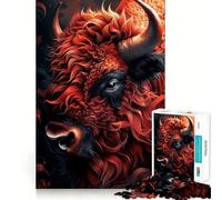 Rompecabezas para Adolescentes de 1000 Piezas Búfalo,mi Amigo Divertido,decoración con Corte Limpio,Juguete Creativo y Divertido,Juego de Paz,Pieza de Arte navideña (38x52cm)