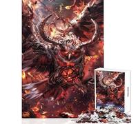 Rompecabezas para Adolescentes de 1000 Piezas Búho demoníaco del Infierno Juego práctico de Alta dificultad Juguetes antiestrés Que mejoran el Amor Entre Parejas (75x50cm)