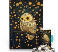 Rompecabezas para Adolescentes de 1000 Piezas Búho en un Bosque Nocturno Estrellado Alivio del estrés Mejorar el Amor Entre Parejas 75x50cm