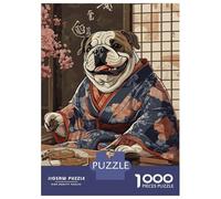 Rompecabezas para Adolescentes De 1000 Piezas Bulldog Dog Japanese Food Rompecabezas para Adultos Juego Práctico Una Obra De Arte Cumpleaños 70x50cm/1000pcs