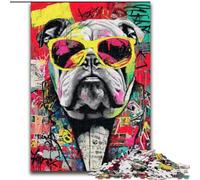 Rompecabezas para Adolescentes de 1000 Piezas, Bulldog Doodle, Ayuda a ejercitar el Cerebro Juguetes adictivos para Cultivar la Paciencia y Mejorar la Memoria (tamaño 26x38cm)
