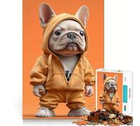 Rompecabezas para adolescentes de 1000 piezas Bulldog y cuerpo humano Diseño de corte preciso Diversión para resolver problemas Relájate y disfruta Tiempo de diversión Arte navideño Exhibición 38x52cm