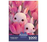 Rompecabezas para Adolescentes De 1000 Piezas Bunnies in Tulips Rompecabezas Juegos Relajantes Pero Divertidos Y Humorísticos Cumpleaños 52x38cm/1000pcs