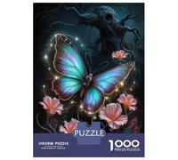 Rompecabezas para Adolescentes De 1000 Piezas Butterfly and Flowers Rompecabezas para Adultos Juegos Familiares Alivia El Estrés Regalos De Cumpleaños Y Únicos 38x26cm/1000pcs