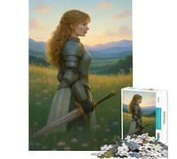 Rompecabezas para Adolescentes de 1000 Piezas Caballero Femenino en el Campo Juguete Intelectual Juego Imposible Decoración Perfecta Regalos para Mujeres y Hombres (Tamaño 38x52cm)