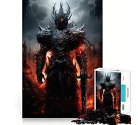 Rompecabezas para Adolescentes de 1000 Piezas Caballero Negro del Infierno,Encaje, Juguete artístico y Creativo,Ideal para el Tiempo Libre 50x75cm