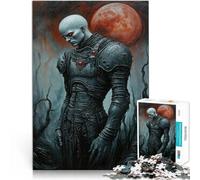 Rompecabezas para Adolescentes de 1000 Piezas Caballero Oscuro bajo la Luna de Sangre Juego de Preguntas Ideas de Regalos 38x26cm