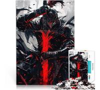 Rompecabezas para Adolescentes de 1000 Piezas Caballero Oscuro con Espada roja desafío Educativo Grandes Regalos y Juguetes 75x50cm