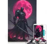 Rompecabezas para Adolescentes de 1000 Piezas: Caballero Oscuro con Espadas bajo la Luna, Juego Educativo, decoración, Lista de Deseos con Papá Noel 38x26cm