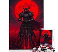Rompecabezas para Adolescentes de 1000 Piezas Caballero Oscuro con Luna Roja Juguetes antiestrés Regalos de cumpleaños Juego práctico Lista de Deseos con Papá Noel Tamaño 38x52cm