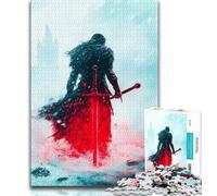 Rompecabezas para Adolescentes de 1000 Piezas Caballero Rojo Sangriento 1000 Piezas para Adolescentes Toda la Familia a Partir de 14 años 75x50cm