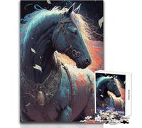 Rompecabezas para Adolescentes de 1000 Piezas, Caballo Entre Las Estrellas, Relajarse, pasatiempo, Profesional, Corte Limpio, Juguete para Jugar, tamaño 38x26cm