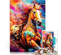 Rompecabezas para Adolescentes de 1000 Piezas Caballo psicodélico Reducción del estrés Interesante Regalo de cumpleaños, Regalos 75x50cm