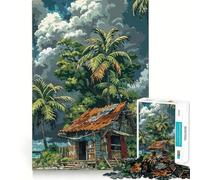 Rompecabezas para Adolescentes de 1000 Piezas Cabaña Tropical Junto al mar Piezas de Ajuste preciso Juguete Divertido y silencioso Ideal para cumpleaños y Actividades artísticas (50x75cm)