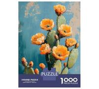 Rompecabezas para Adolescentes De 1000 Piezas Cactus Blossom in A Desert Painting Rompecabezas para Adultos Juegos Familiares Pero Divertidos Y Humorísticos Desafío Educativo 38x26cm/1000pcs