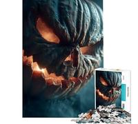 Rompecabezas para Adolescentes de 1000 Piezas Calabaza de Halloween terrorífica con Ojos Brillantes Diversión en casa Ideal para divertirse en Familia Juguete antiestrés Apto para Mayores de 14 años