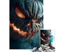 Rompecabezas para Adolescentes de 1000 Piezas Calabaza de Halloween terrorífica con Ojos Brillantes Actividades Divertidas para Hacer en casa Juego Familiar Divertido y humorístico para Mayores