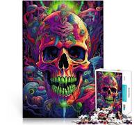 Rompecabezas para Adolescentes de 1000 Piezas Calavera psicodélica para Videojuegos para divertirse en Familia Ideas de Regalos 75x50cm