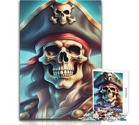 Rompecabezas para Adolescentes de 1000 Piezas, Calaveras, Huesos, Piratas, Jack, Juego de desafío único, Regalos para Mujeres, Obra de Arte, Regalo, tamaño 38x26cm