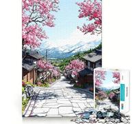 Rompecabezas para Adolescentes de 1000 Piezas Calle de cerezos en Flor en Japón Rompecabezas de lógica Divertido y de Corte preciso Relájate y diviértete (38x52cm)