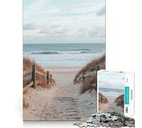 Rompecabezas para Adolescentes de 1000 Piezas Camino de Playa hacia el océano Encaja a la perfección Arte Juego cognitivo Regalo Ideal para Jugar despacio Arte (50x75cm)