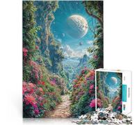 Rompecabezas para Adolescentes de 1000 Piezas Camino del jardín de fantasía Juguetes educativos con póster a Juego y Hoja de Trivia 75x50cm