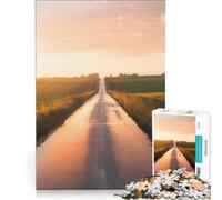 Rompecabezas para Adolescentes de 1000 Piezas: Camino Rural al Atardecer, Juguete Educativo, para divertirse en Familia, para Fortalecer el Amor Entre Parejas 38x26cm