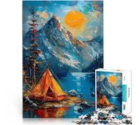 Rompecabezas para Adolescentes de 1000 Piezas Camping en Las montañas Juegos de relajación Decoración artística del hogar 50x70cm