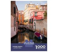 Rompecabezas para Adolescentes De 1000 Piezas Canal at Sunset in Venice Rompecabezas para Adultos Juegos Familiares Corte De Precisión Juego Desafiante Regalos 52x38cm/1000pcs