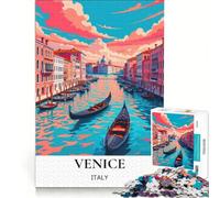 Rompecabezas para Adolescentes de 1000 Piezas: Canales de Venecia ¡No te lo Pierdas!, Juego Interactivo, Ideal para Relajarse, Regalo de cumpleaños o Cualquier ocasión 38x52cm