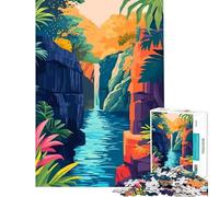 Rompecabezas para Adolescentes de 1000 Piezas Cañón de río Cascada Naturaleza Arte desafío para la Inteligencia Cerebral Juguetes adictivos Juego Familiar antiestrés Regalo Divertido (tamaño 50x75cm)