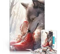 Rompecabezas para Adolescentes de 1000 Piezas Caperucita Roja y el Lobo Juegos Divertidos con Piezas de Formas aleatorias Que se entrelazan Completamente 50x70cm
