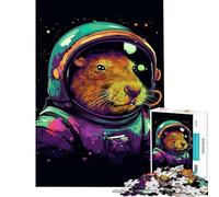 Rompecabezas para Adolescentes de 1000 Piezas Capibara Astronauta Galaxia Juguetes de decoración para el hogar análisis y lógica cumpleaños (50x75cm)